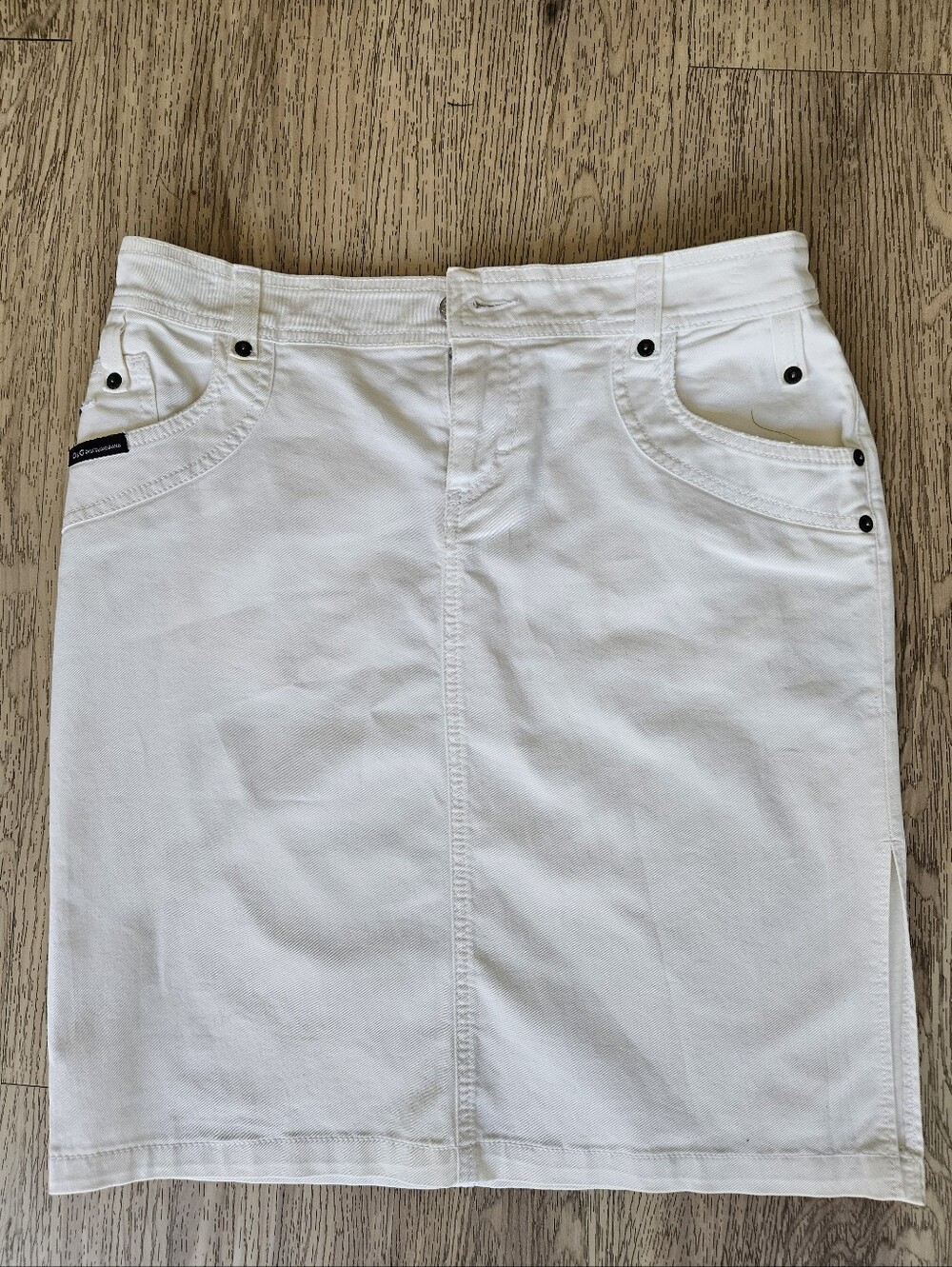 Vintage D&G Dolce & Gabbana White Denim Skirt - Size 28